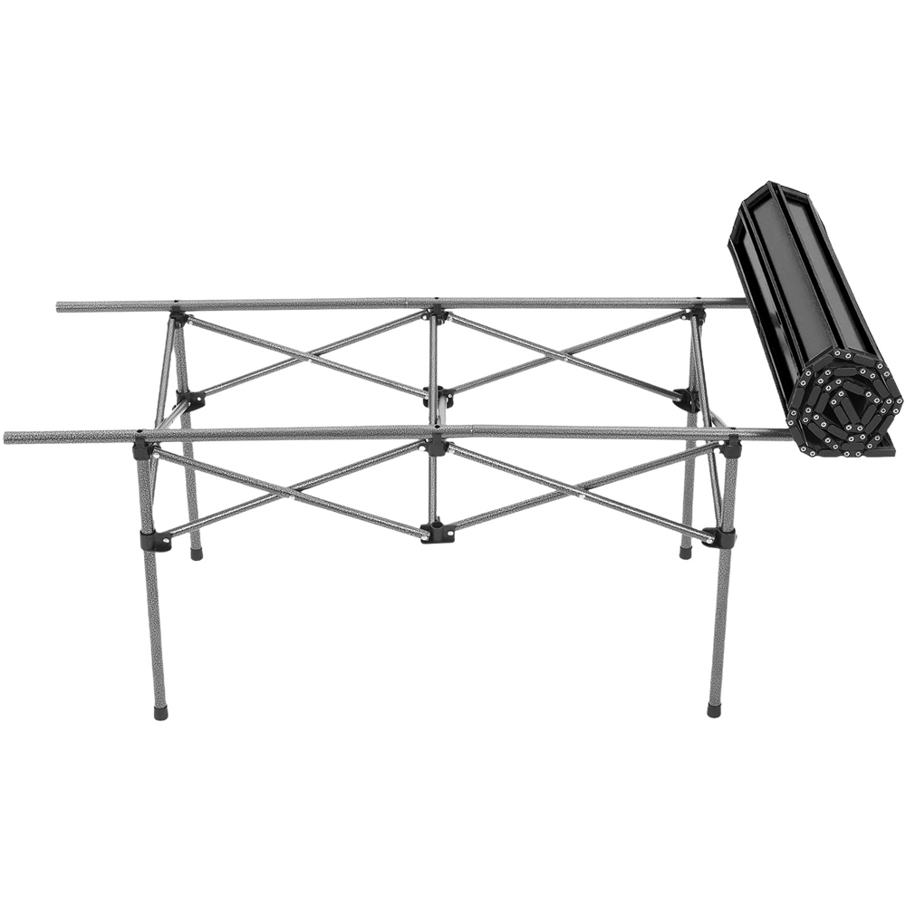 Living and Home 4 Seater 95cm Black Foldable Camping Table and Chair Set Image 4