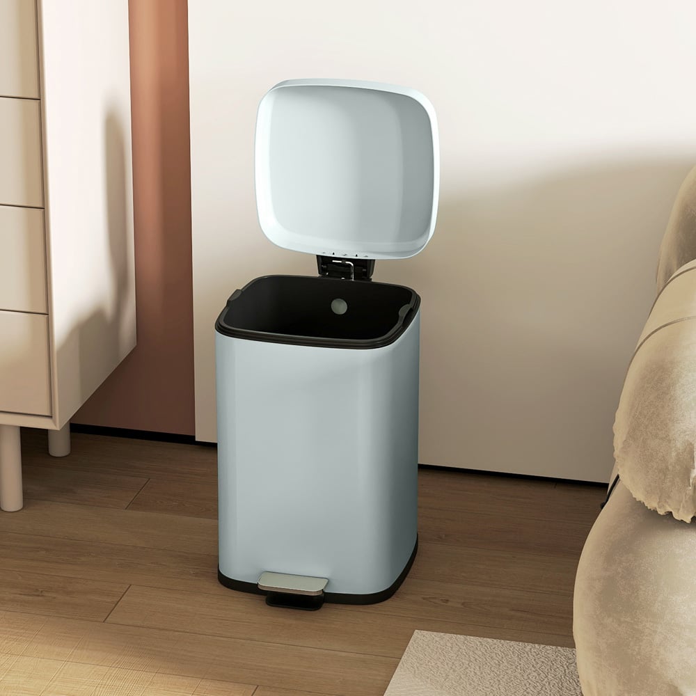 HOMCOM Light Green Metal Soft Close Pedal Bin 20L Image 4
