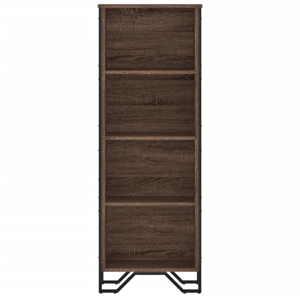 vidaXL 4 Shelf Brown Oak Bookcase Image 3
