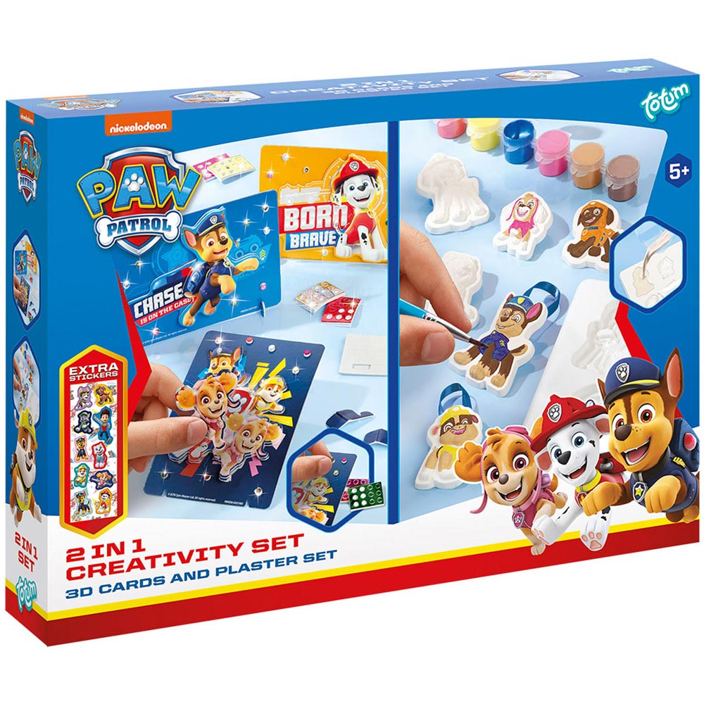 Paw Patrol 2 in 1 Creativity Set with 3D Cards and Plaster Set Image 1