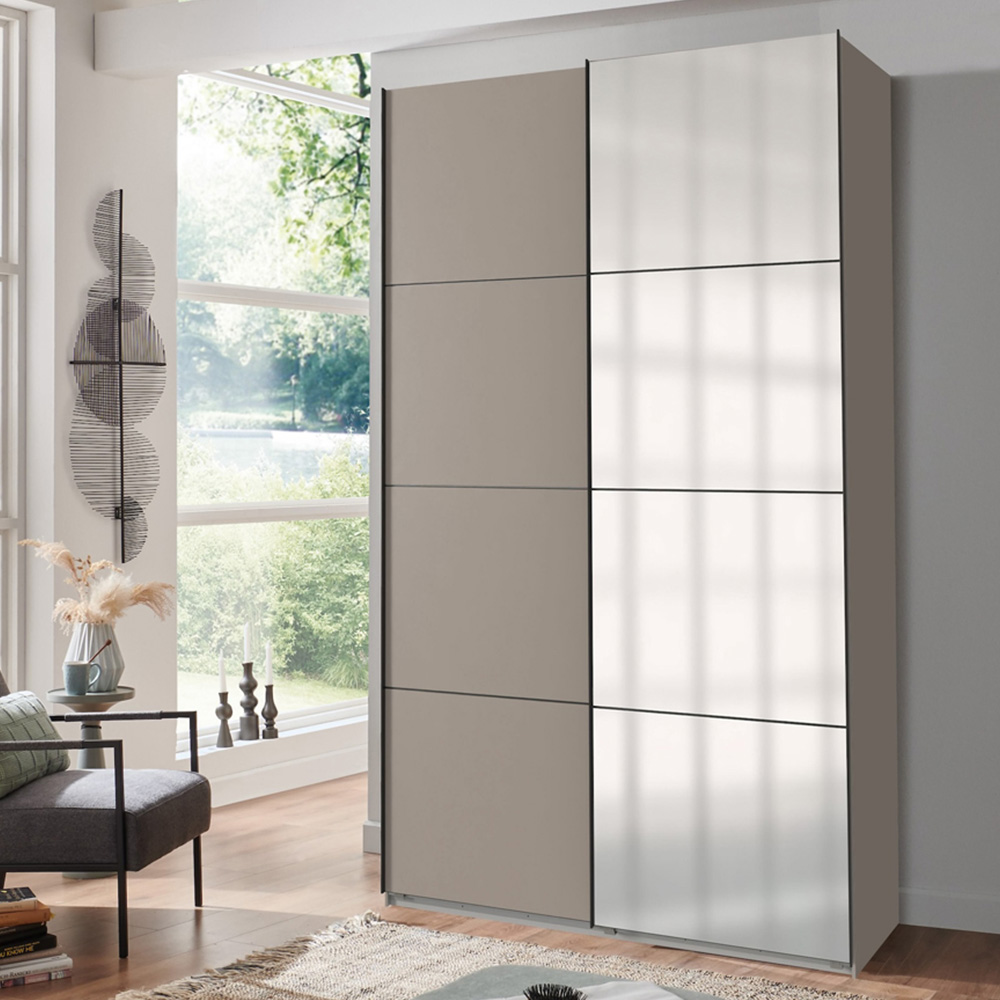 TJ'S Aalst 2-Section Sahara Grey Sliding Wardrobe Image 1