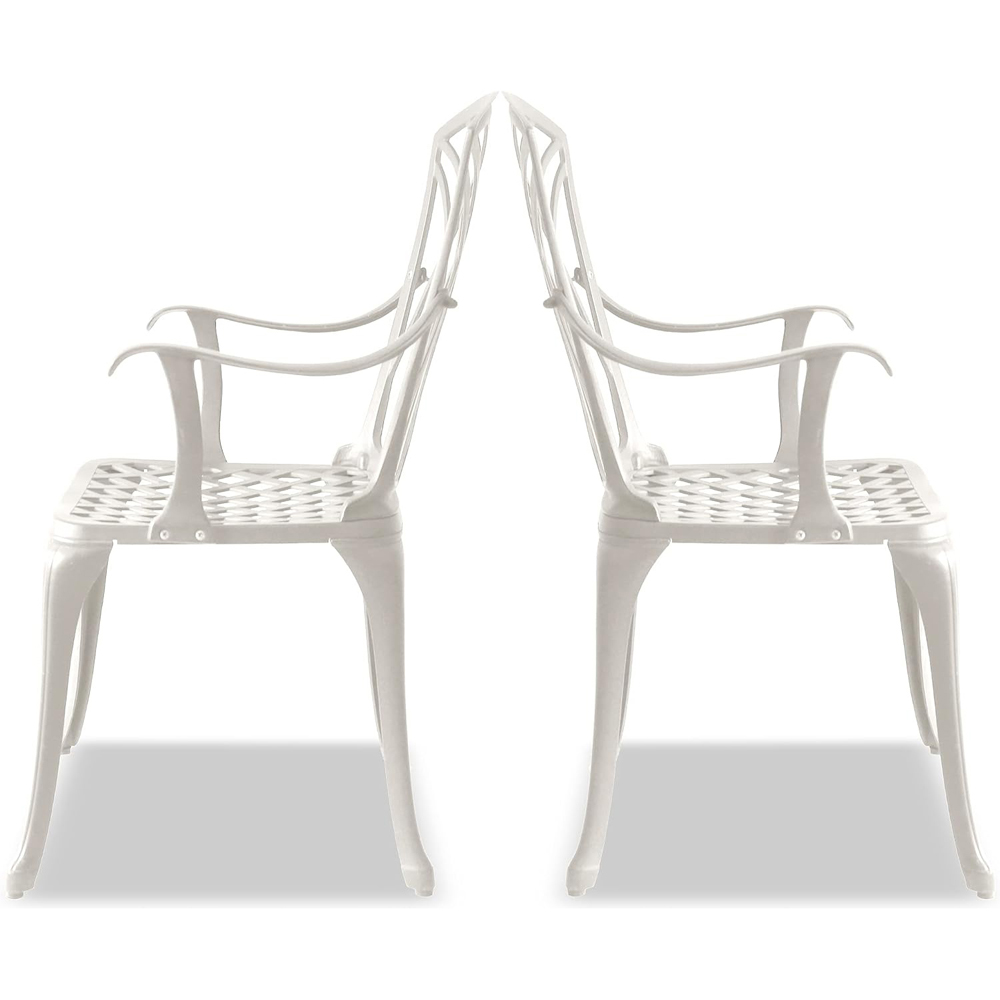 Centurion Oshowa Set of 2 White Garden Bistro Chairs with Armrests Image 4
