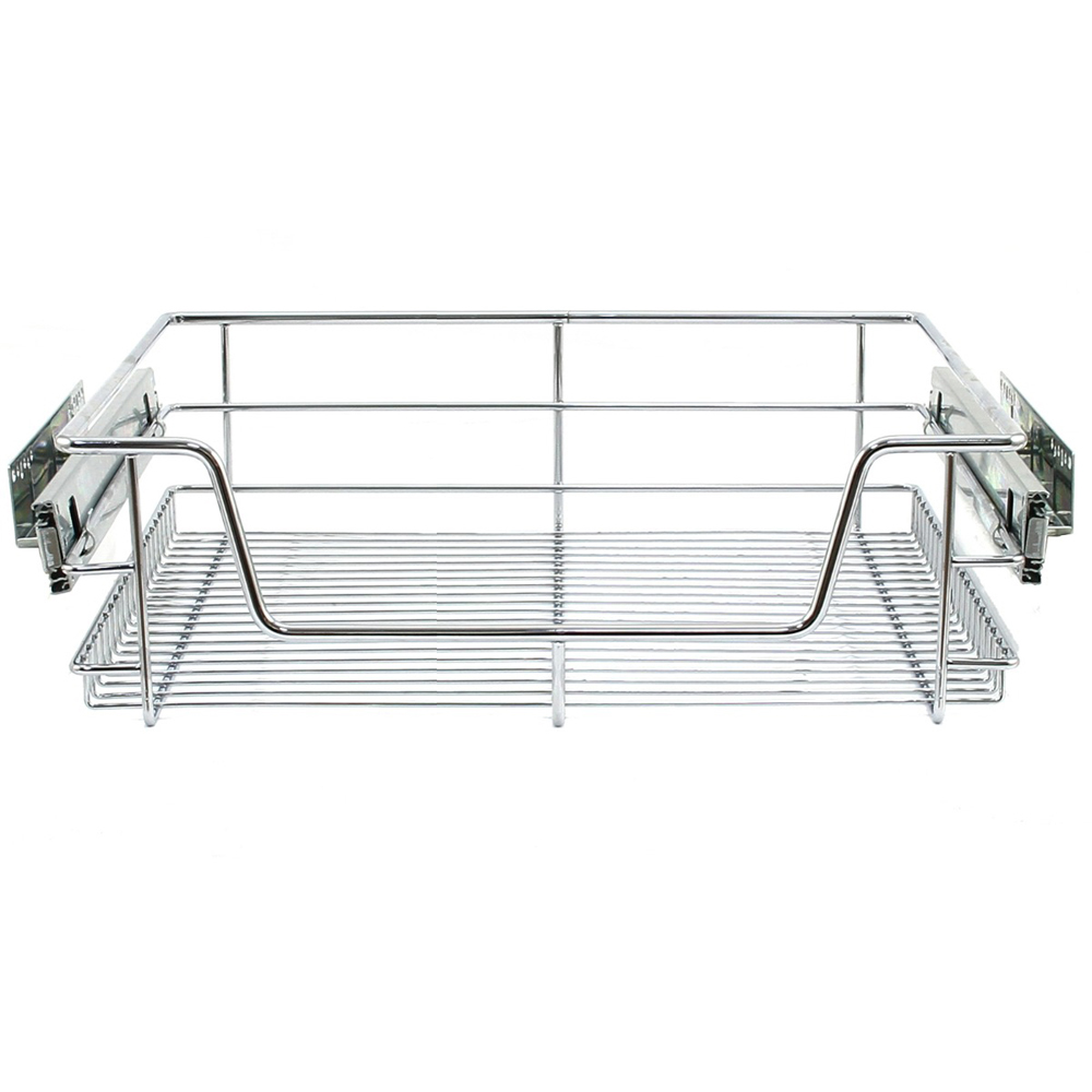Kukoo Silver Chrome Coated Steel Wide Cabinet Basket 6 Pack Image 1