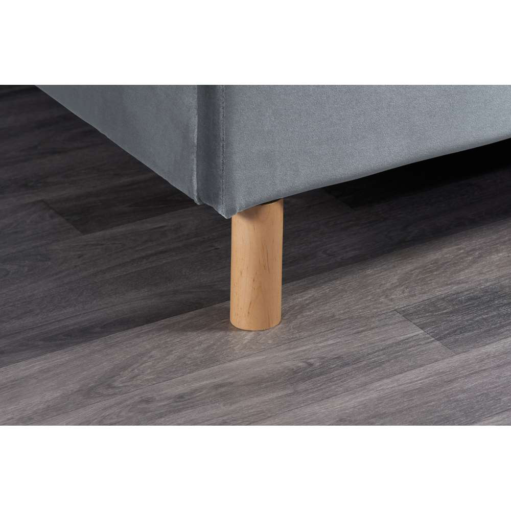 Loxley Small Double Grey Fabric Bed Image 7