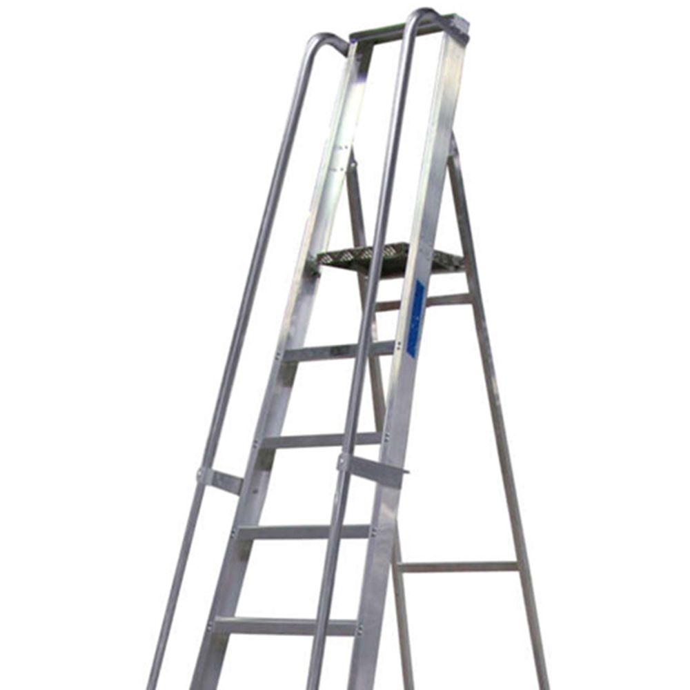 Lyte Ladders & Towers Professional 12 Tread Aluminium Platform Step Ladder with Handrails Image 2