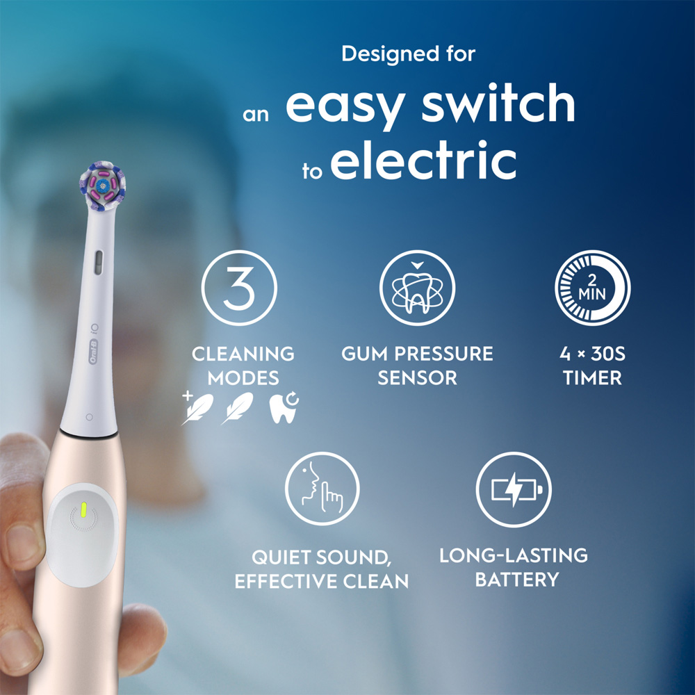 Oral-B iO2 Series Calm Pink Rechargeable Electric Toothbrush with Travel Case Image 6