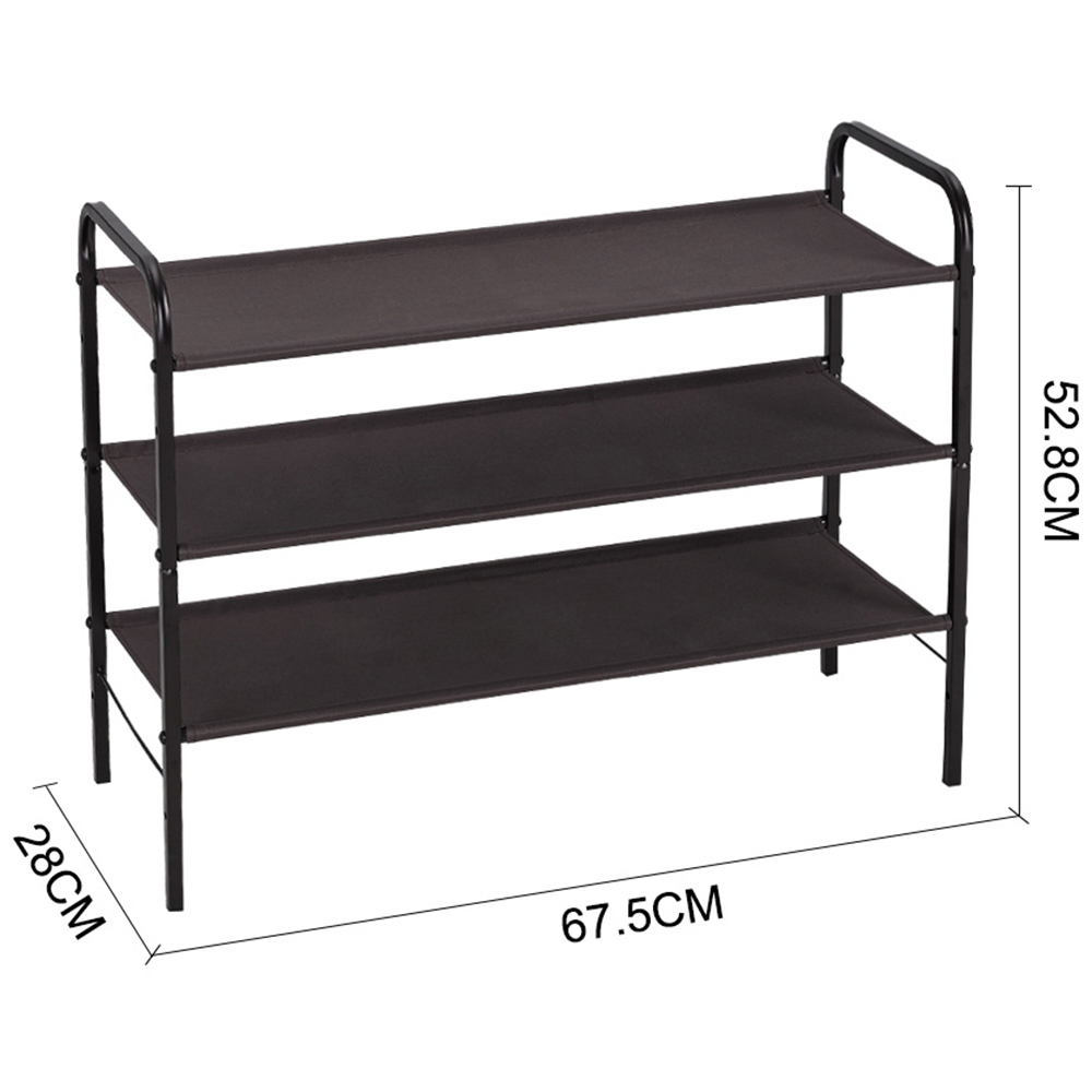 H&O Direct 3 Tier Black Shoe Rack Image 5