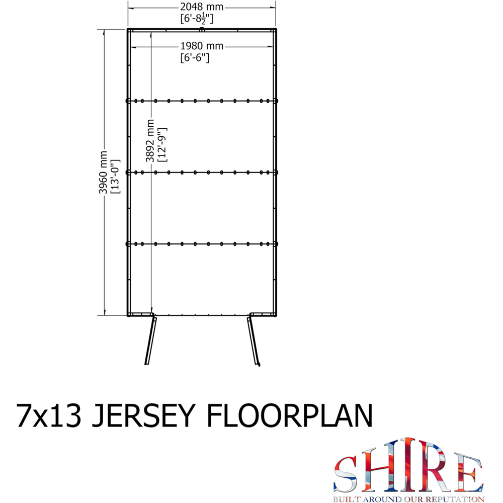 Shire Jersey 7 x 13ft Apex Garden Shed Image 8