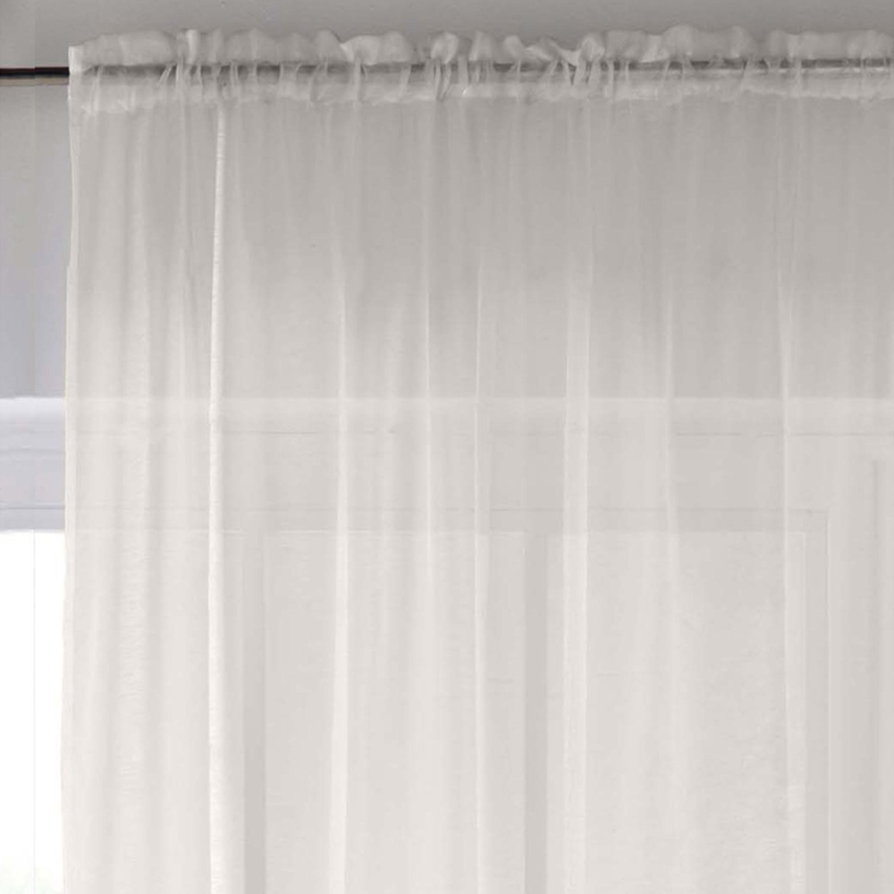 Tyrone Textiles Crystal Cream Plain Sheer Voile Panel Curtain 145 x 183cm Image 3