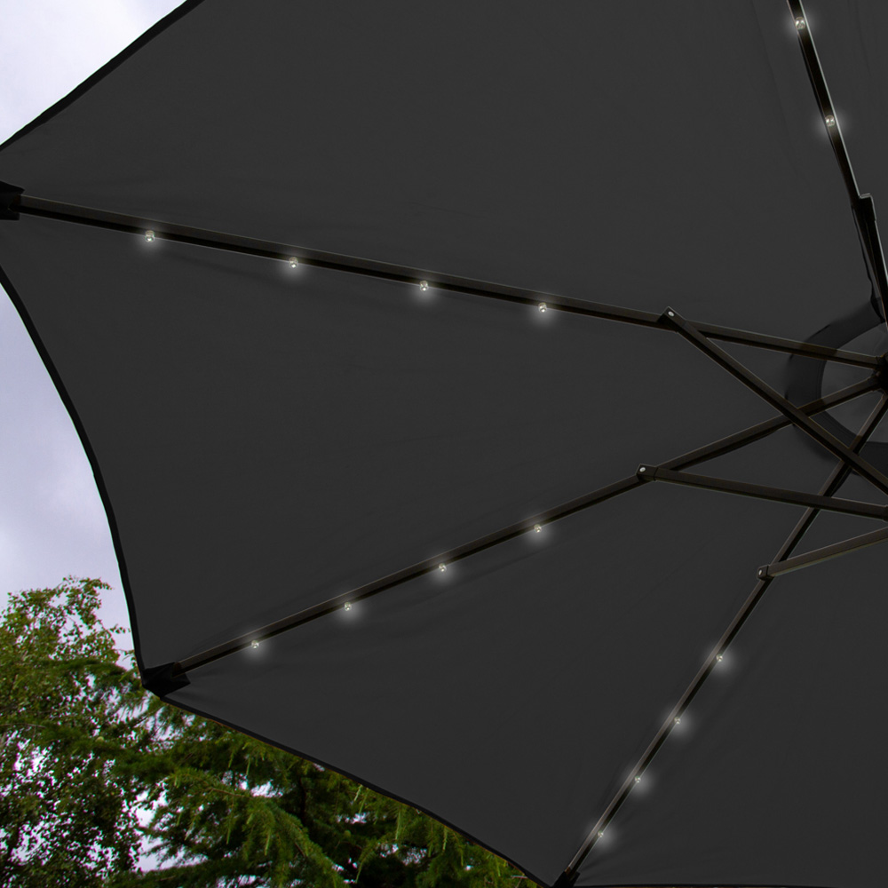 Monster Shop Grey Tilt Design LED Parasol 2.4m Image 4