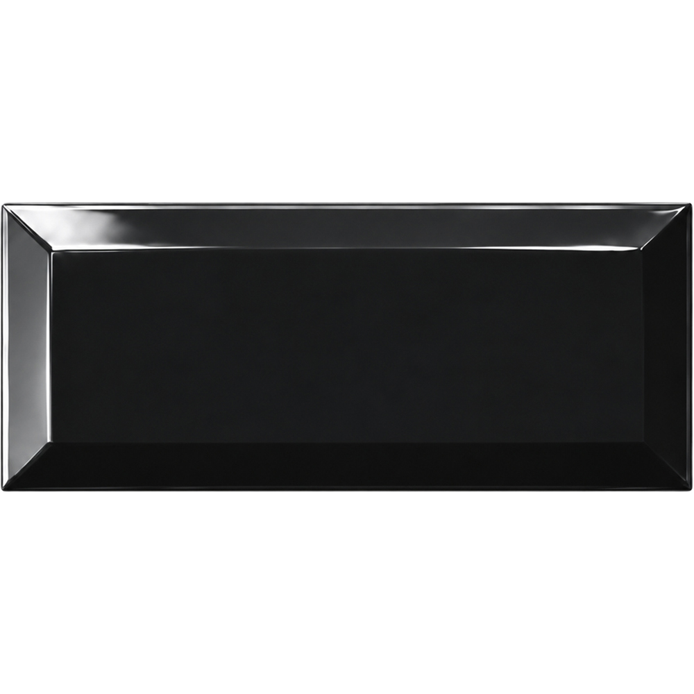 Go Bathrooms Metro Black Gloss Ceramic Wall Tile 100 x 200mm 50 Pack Image 2