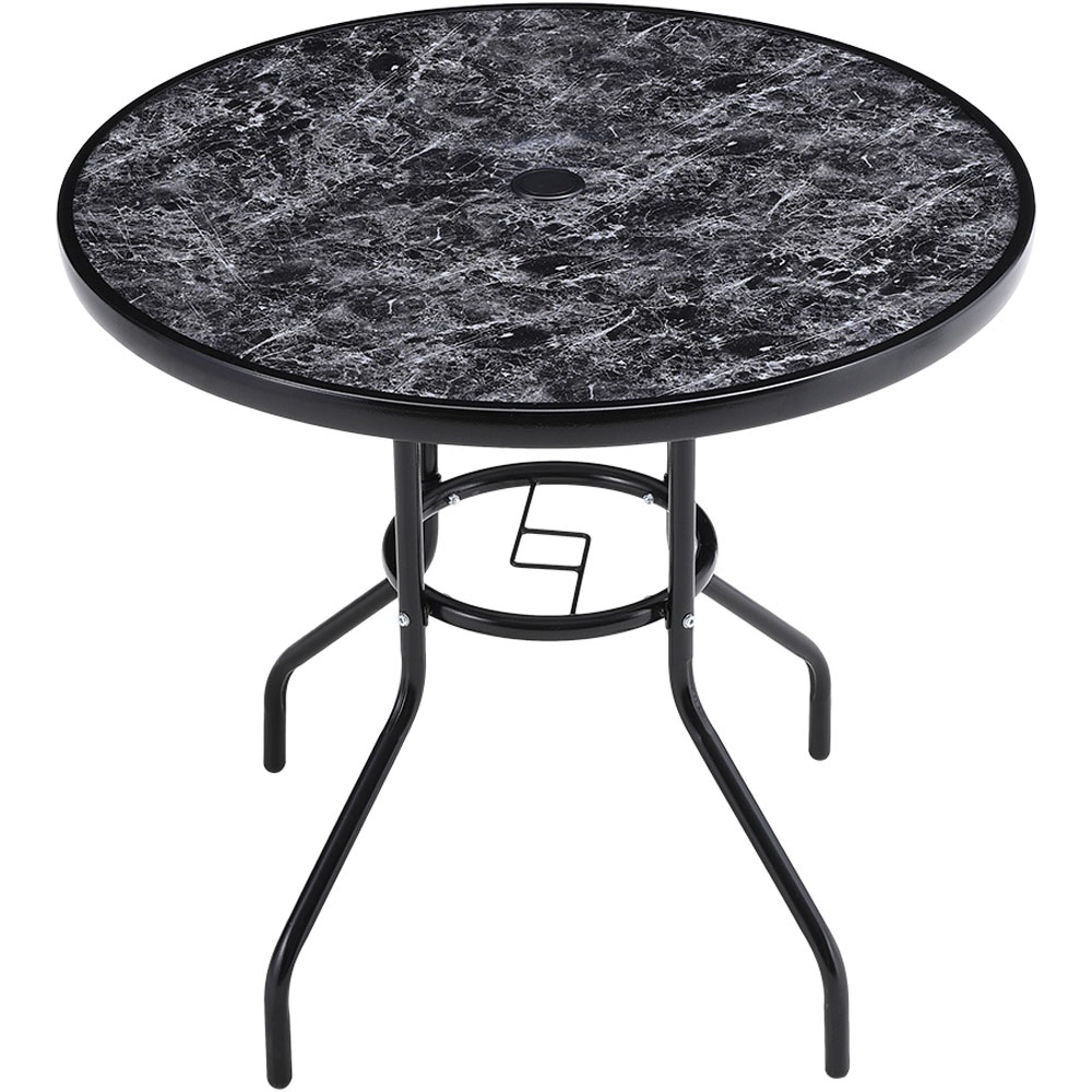 Living and Home Wicker 4 Seater Marble Round Patio Set Image 3