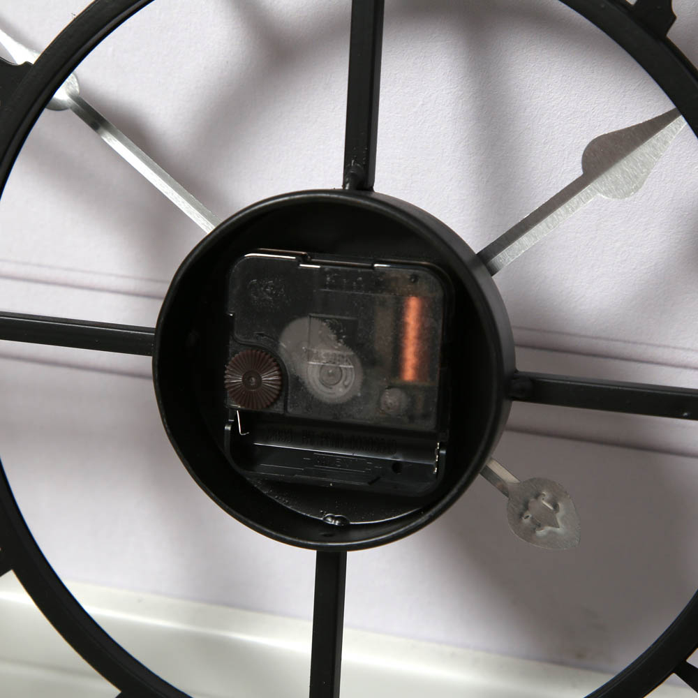 EOS Black Skeleton Wall Clock with Roman Numerals 40cm Image 7