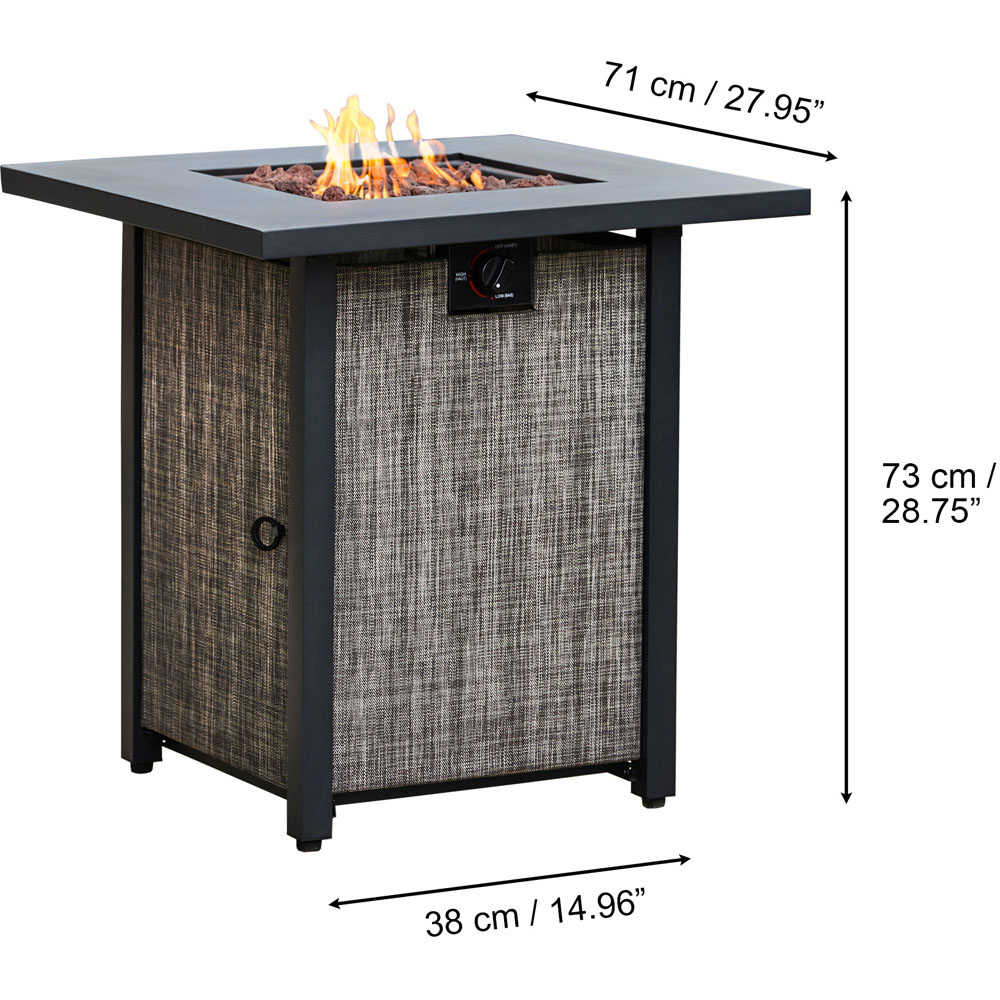 Teamson Home Textilene Metal and Propane Firepit with Lava Rock and Regulator Image 8