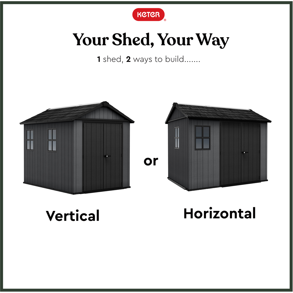 Keter Newton Plus 7.5 x 9ft Grey Steel Double Wall Shed Image 7