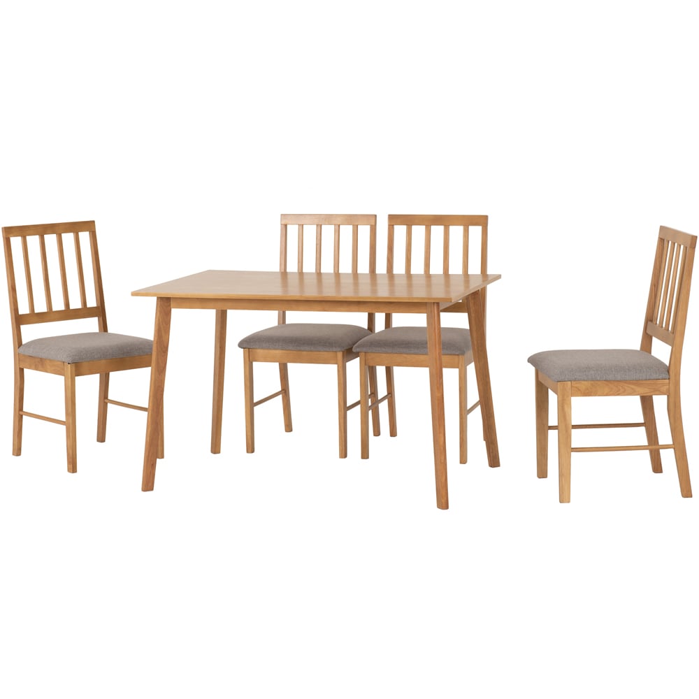 Seconique Austin Oak Effect 4 Seater Dining Table Set Grey Image 2
