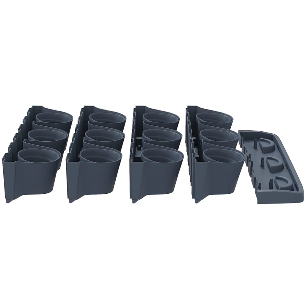 vidaXL Anthracite Polypropylene Garden Planter 750ml 12 Pack Image 4