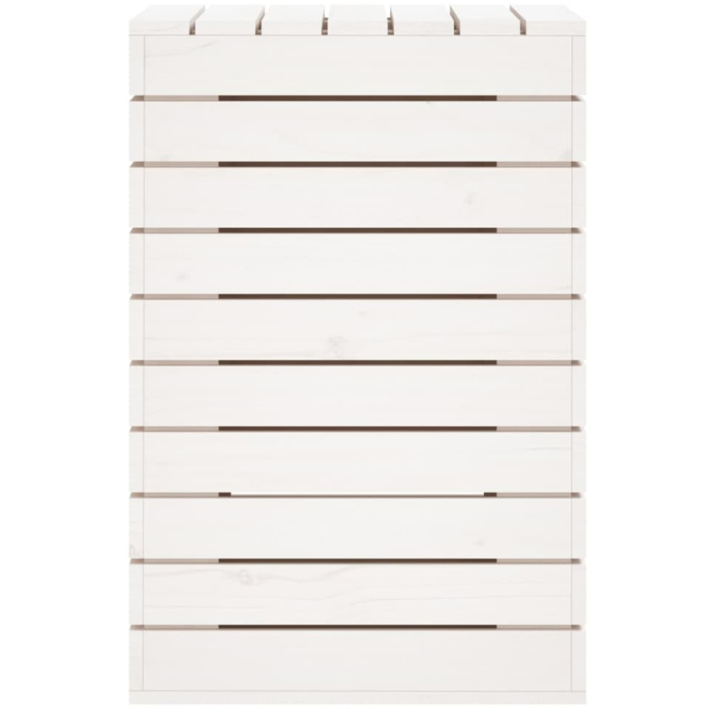 vidaXL White Solid Pine Wood Laundry Basket 44 x 44 x 66cm Image 5
