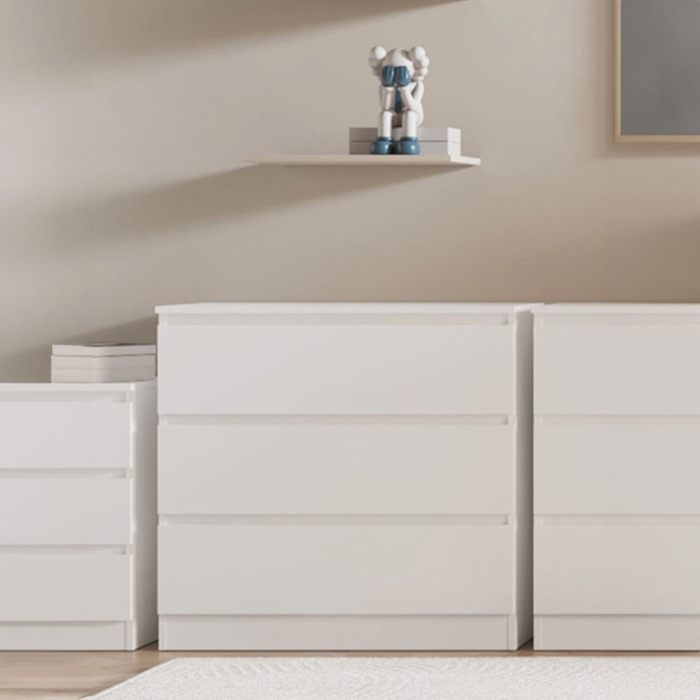Seconique Malvern 3 Drawer White Chest of Drawers Image 6