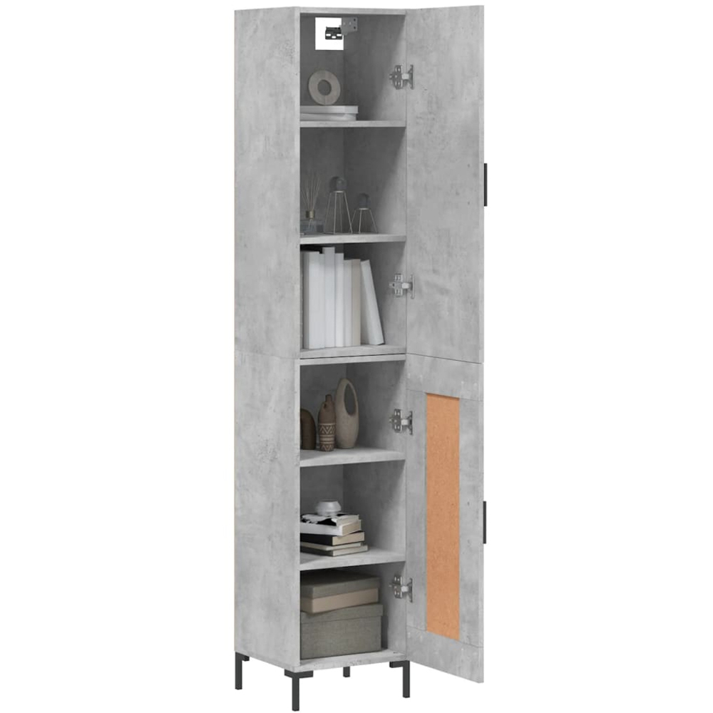 vidaXL 2 Door Concrete Grey Highboard Image 3