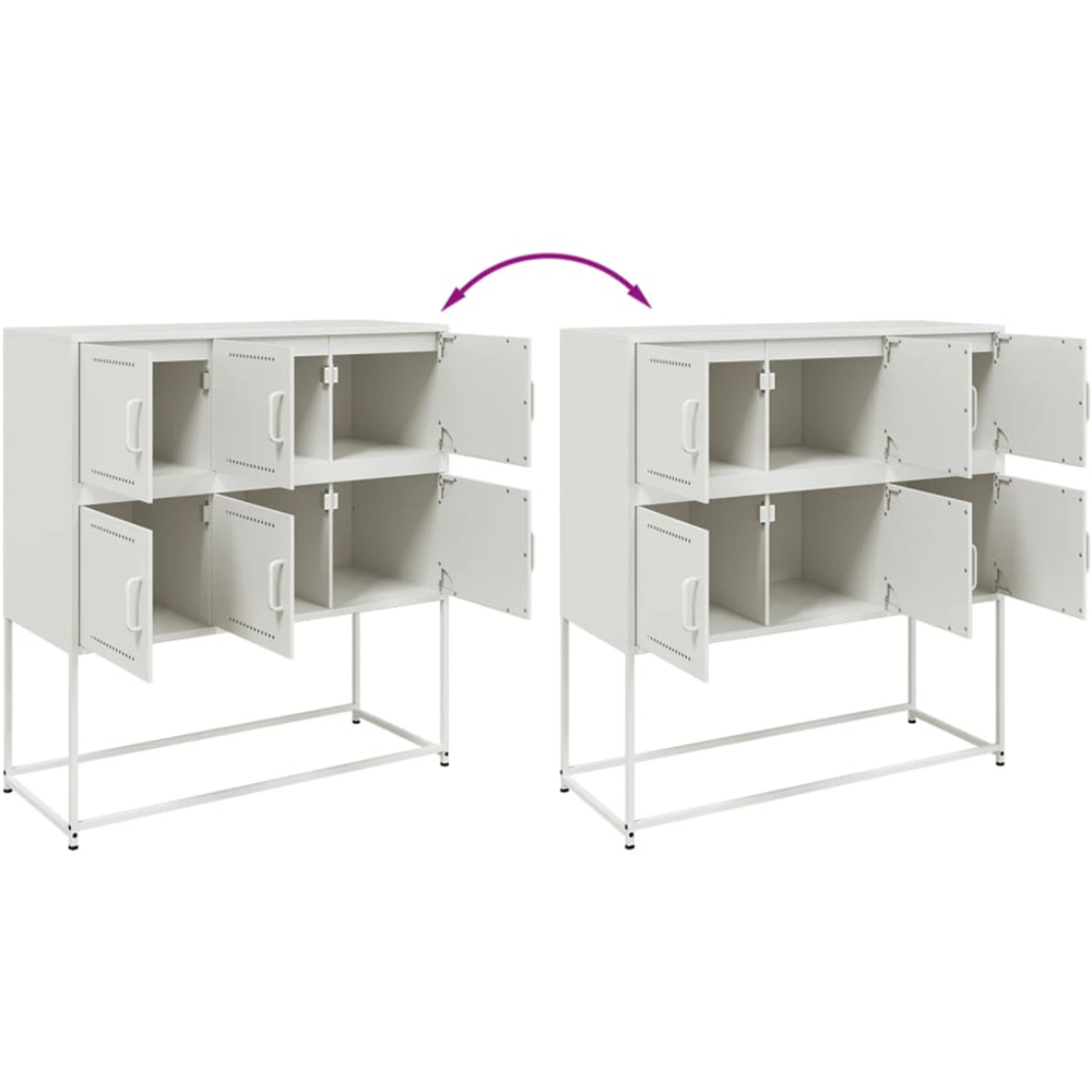 vidaXL 6 Door White Sideboard Image 9