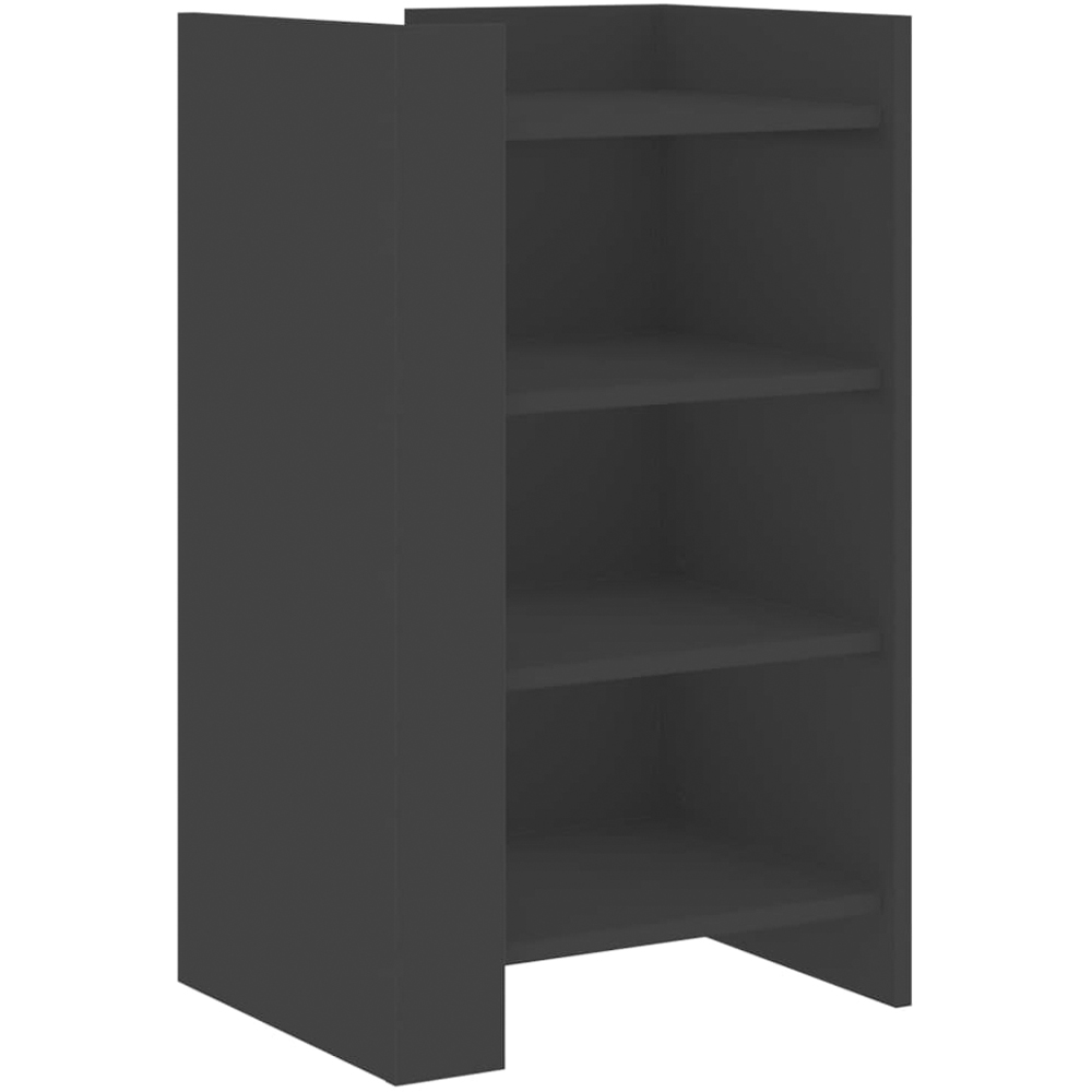 vidaXL 4 Shelf Black Wooden Sideboard Image 2