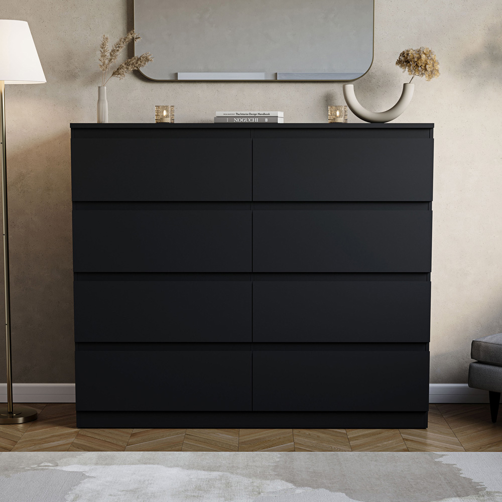 VIDA DESIGNS Denver 8 Drawer Black Chest of Drawers Image 3