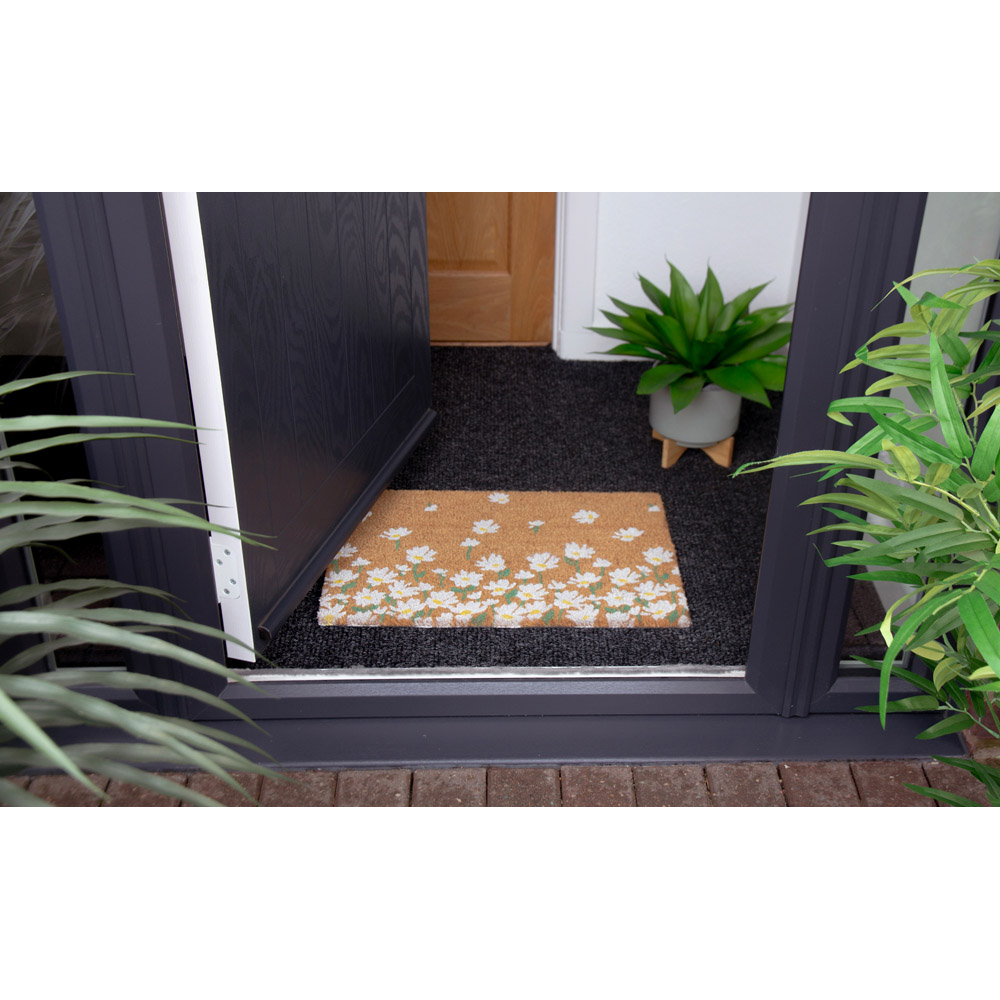 Eselle Astley Daisy Printed Neutral Coir Door Mat 40 x 60cm Image 4