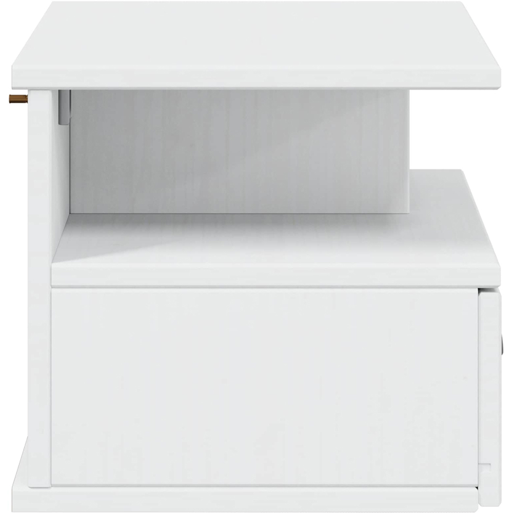 vidaXL Single Drawer 2 Shelf White Wall Mounted Bedside Cabinet Image 6