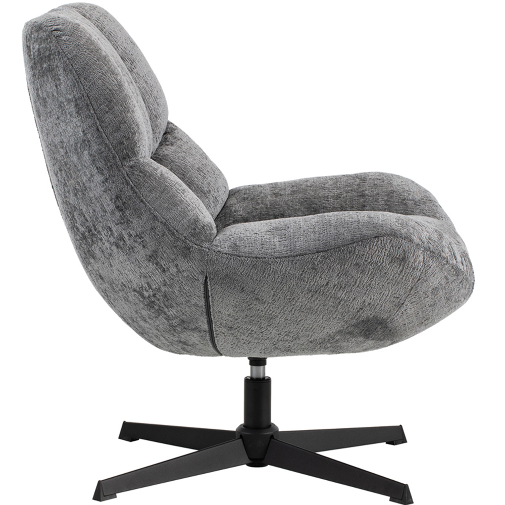 Silverdale Grey Chenille Swivel Accent Chair Image 5