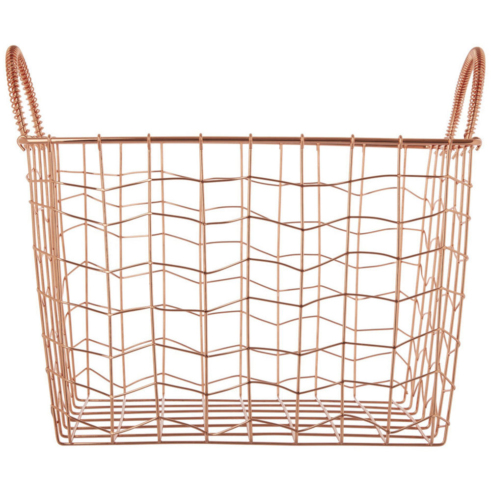 Premier Housewares Vertex Wavy Grid Rectangular Wire Basket Image 1