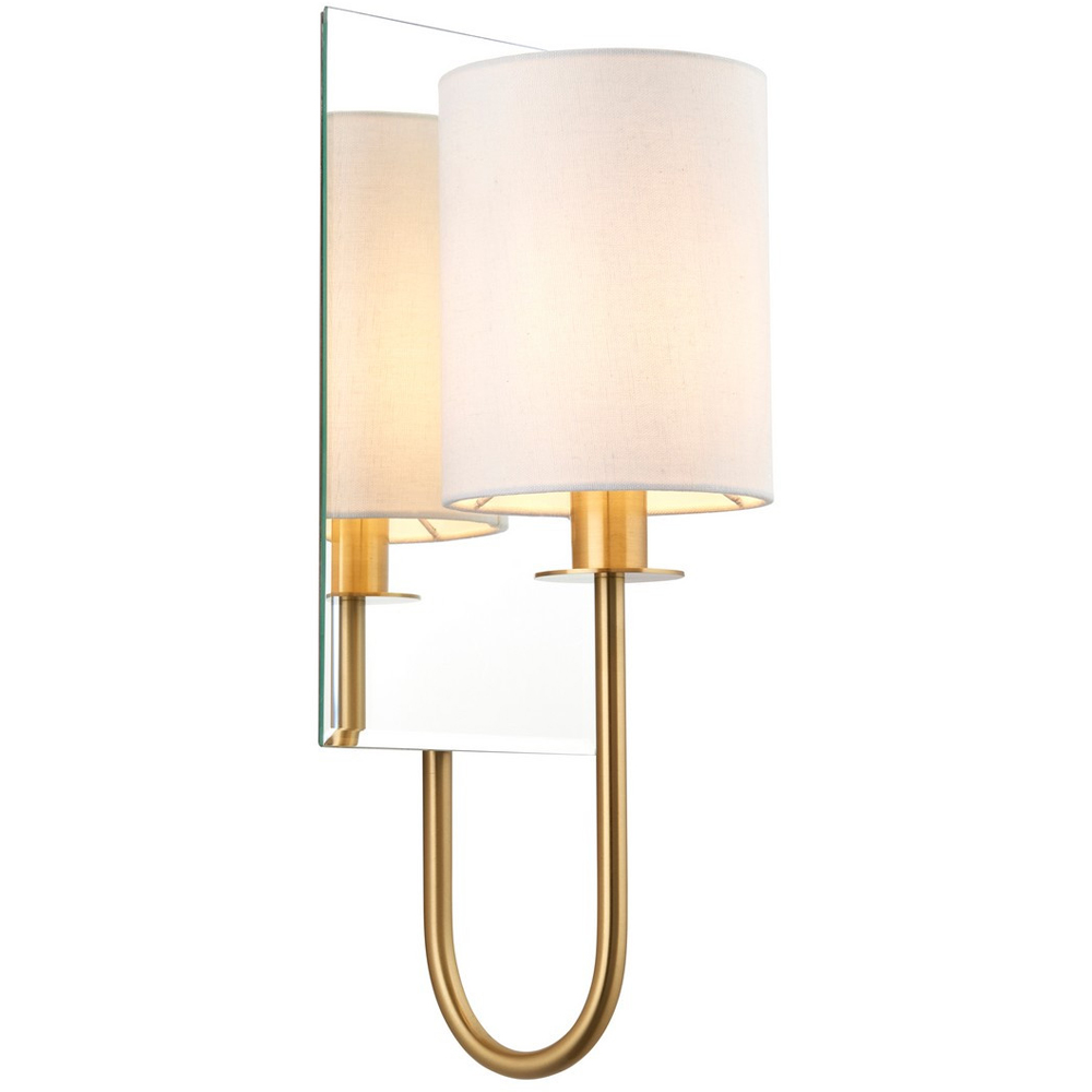Merano Pisa Satin Brass and White Wall Lamp Image 3