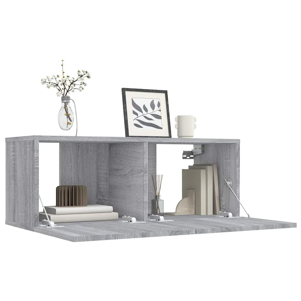 vidaXL 2 Door Grey Sonoma TV Cabinet Image 4
