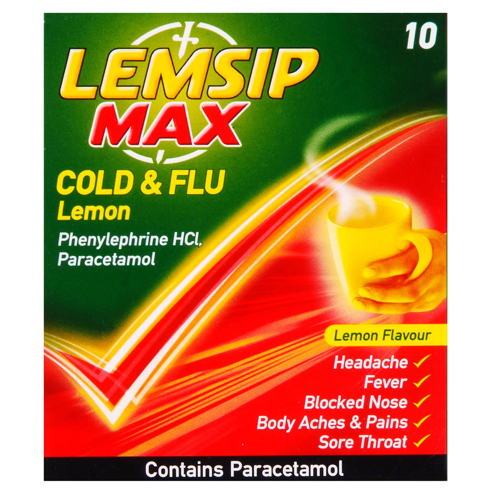 Lemsip Max Cold and Flu Lemon 10 pack  - wilko