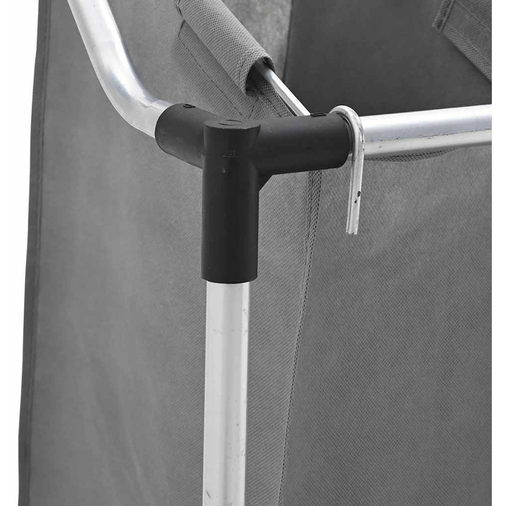 vidaXL 4 Compartment Grey Laundry Basket with Wheels 96 x 40 x 92cm Image 6