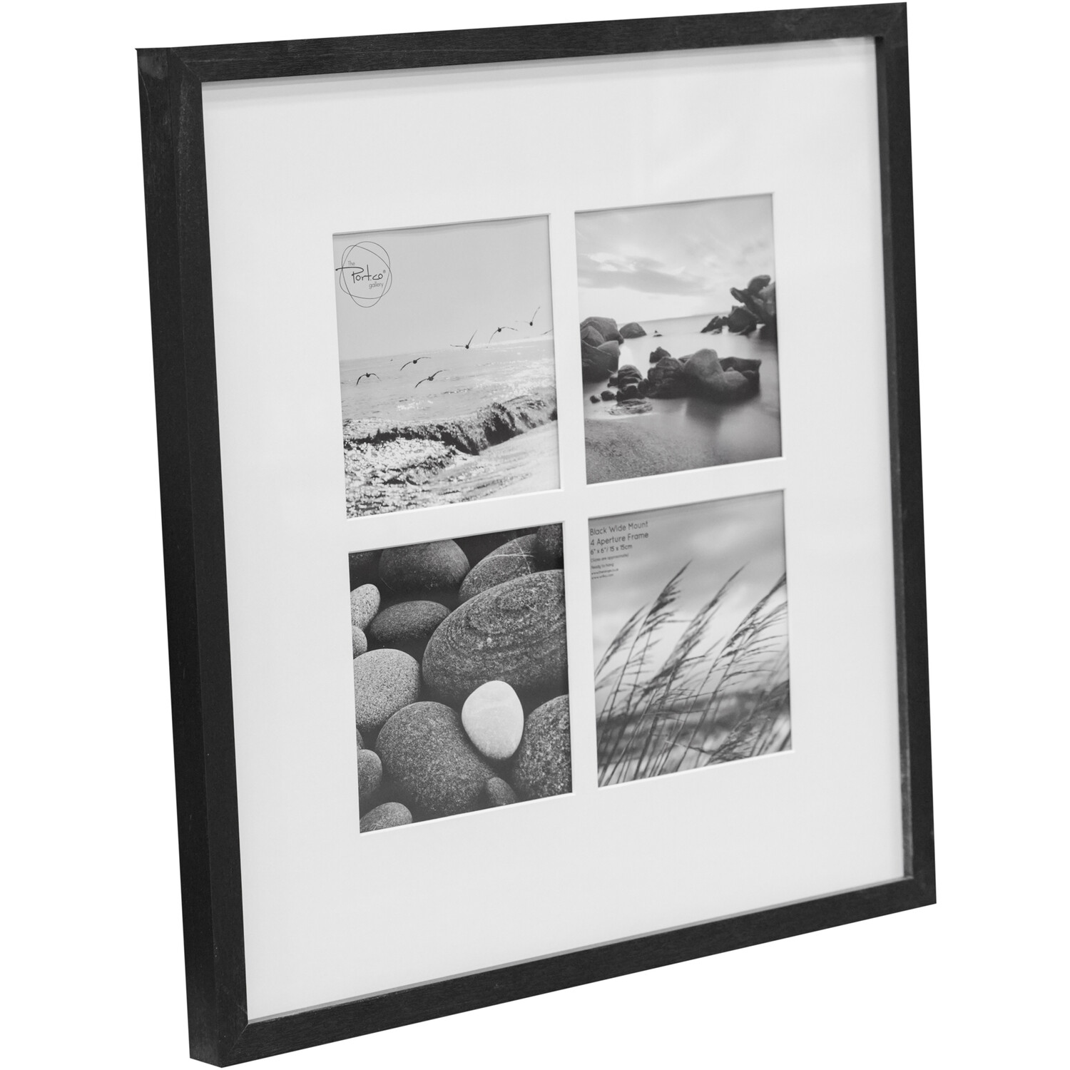 Wide Mount 4 Aperture Photo Frame Monochrome Image 2