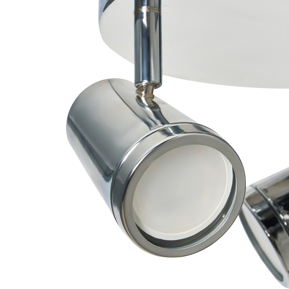 Spa Flora Chrome 3 Light IP44 Flush Ceiling Plate Image 4