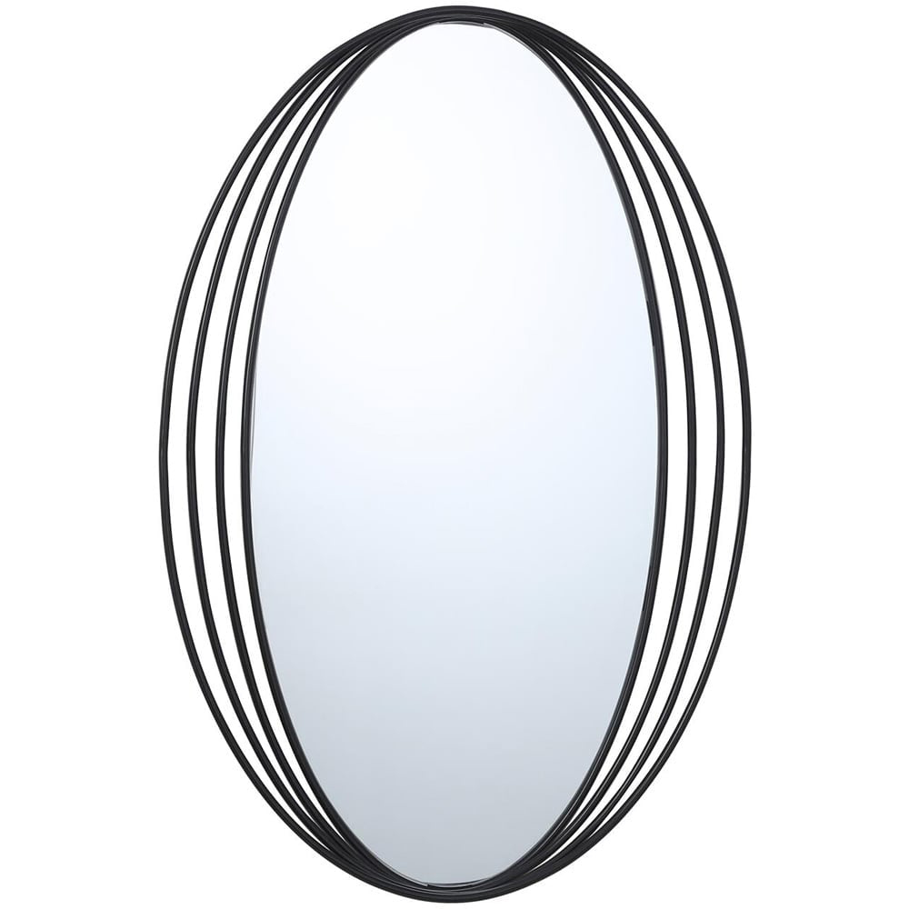 Black Swirl Oval Mirror Image 1