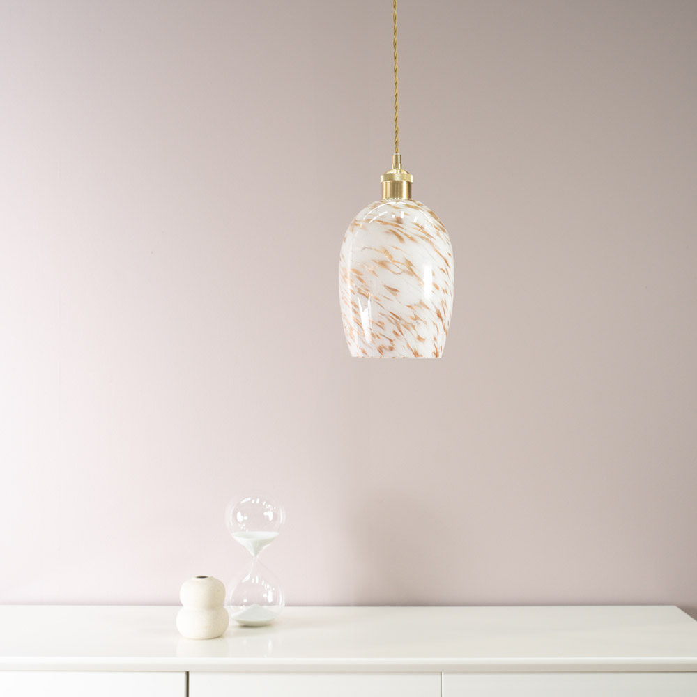 ValueLights India White Gold Confetti Glass Pendant Shade Image 4