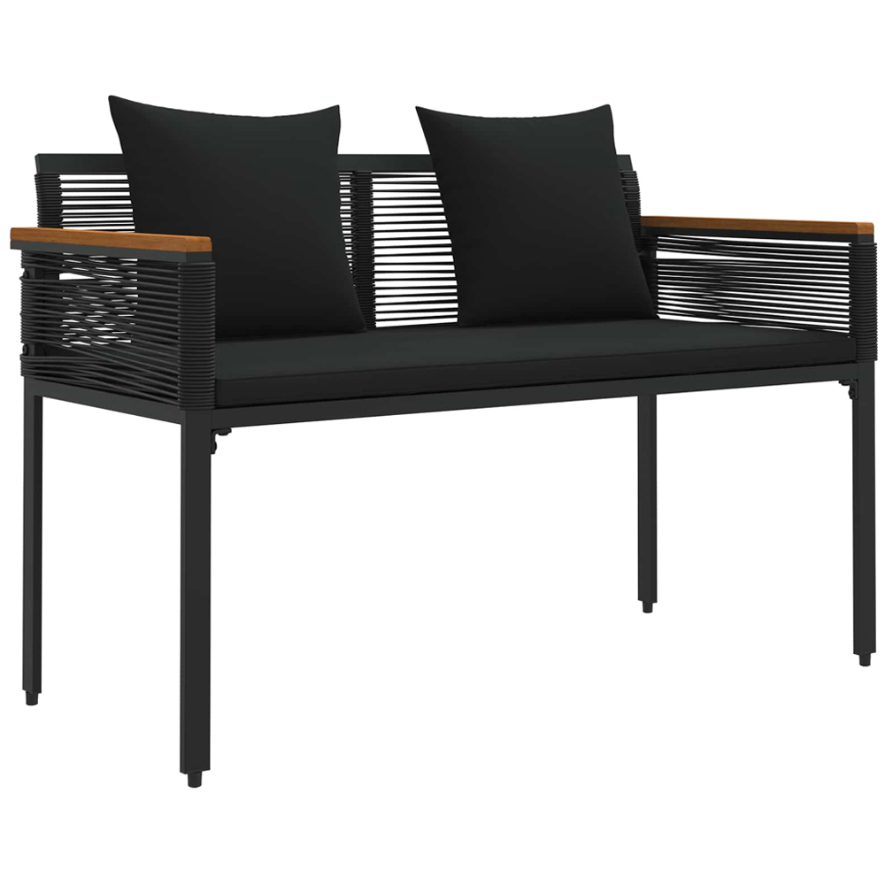 vidaXL 4 Seater Poly Rattan Garden Bistro Set with Cushion Black Image 4