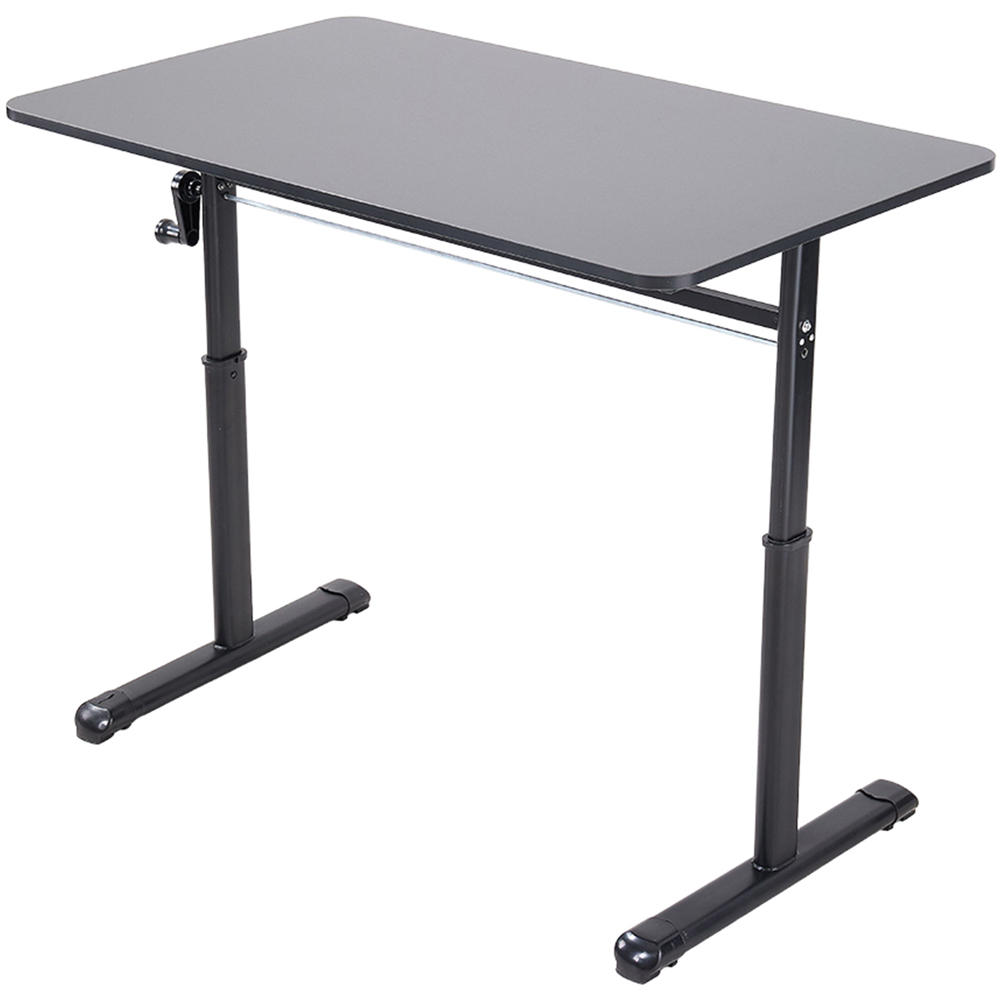 Living and Home Carbon Steel Frame Manual Height Adjustable Laptop Desk Black Image 2