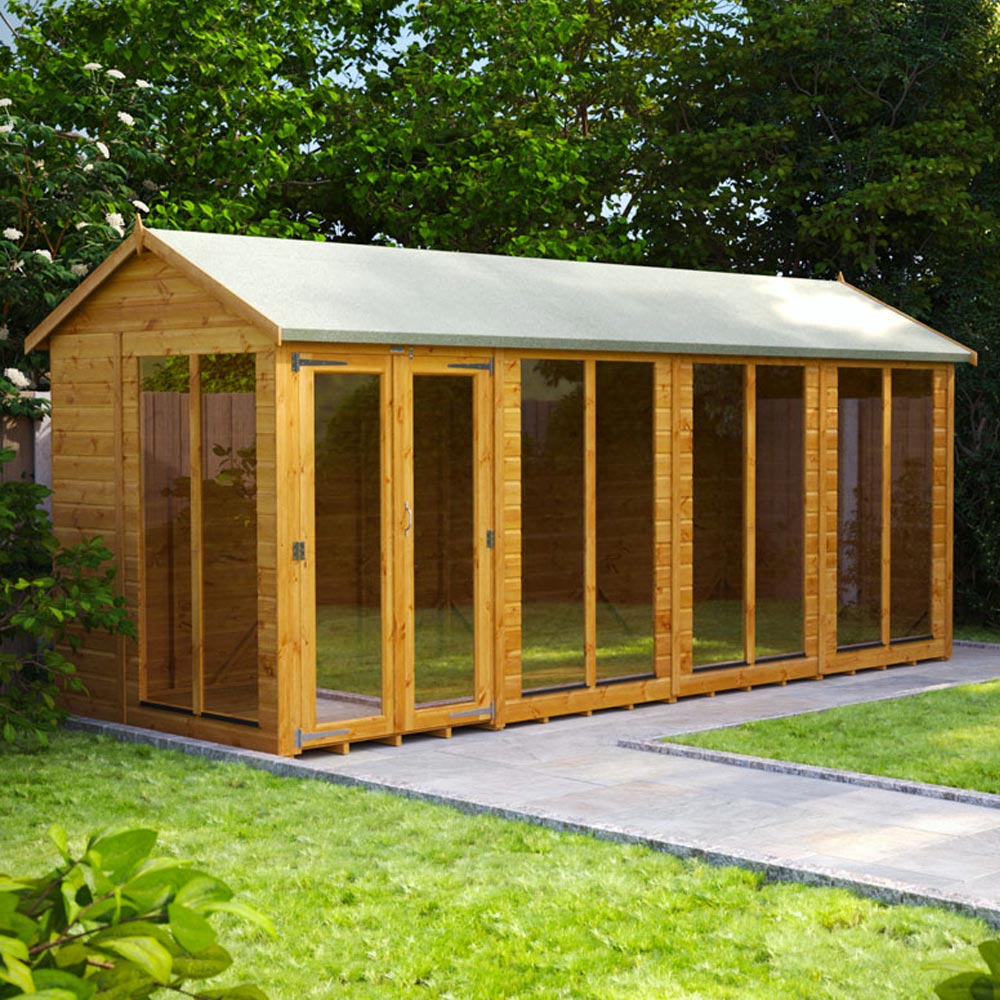 Power Sheds 16 x 6ft Double Door Apex Traditional Summerhouse Image 2