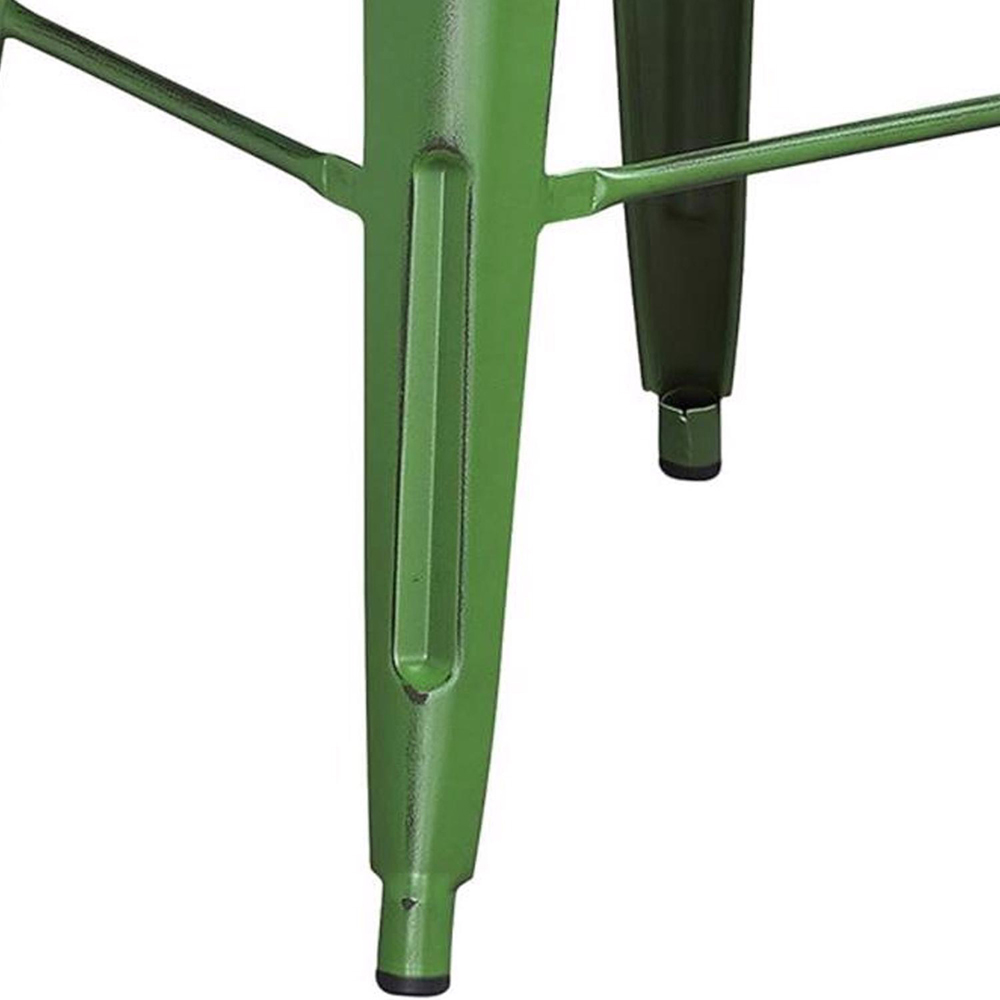 FWStyle Green Assembled Steel Bar Stool Set of 4 Image 4