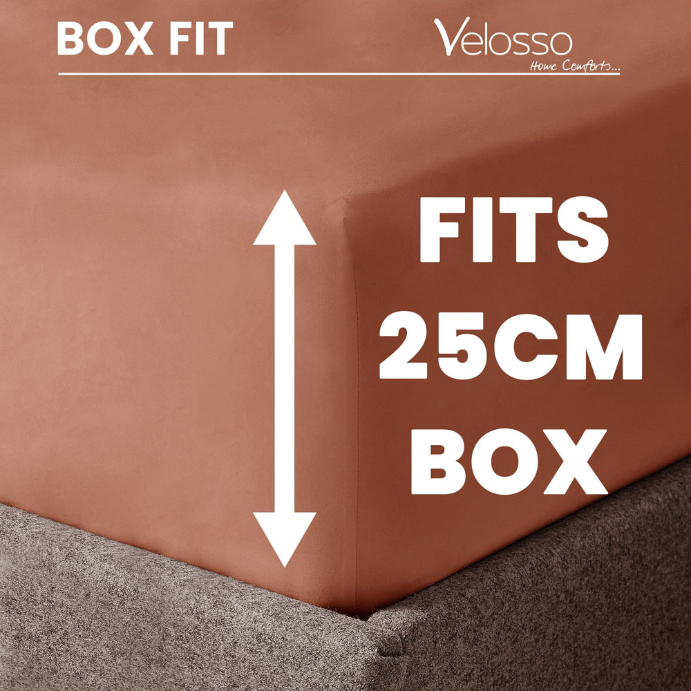 Velosso Microfibre Super King Size Orange Fitted Sheet Image 5