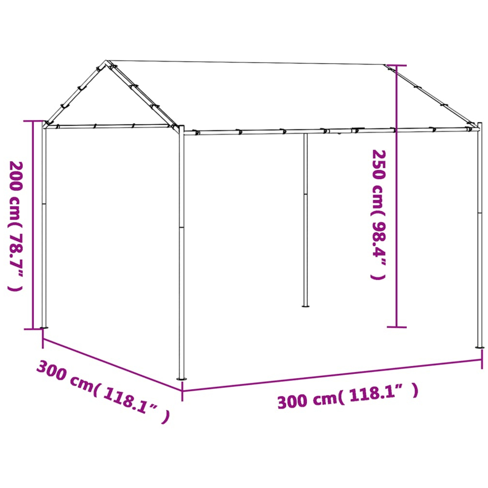 vidaXL 3 x 3m Beige Canopy Tent Image 9