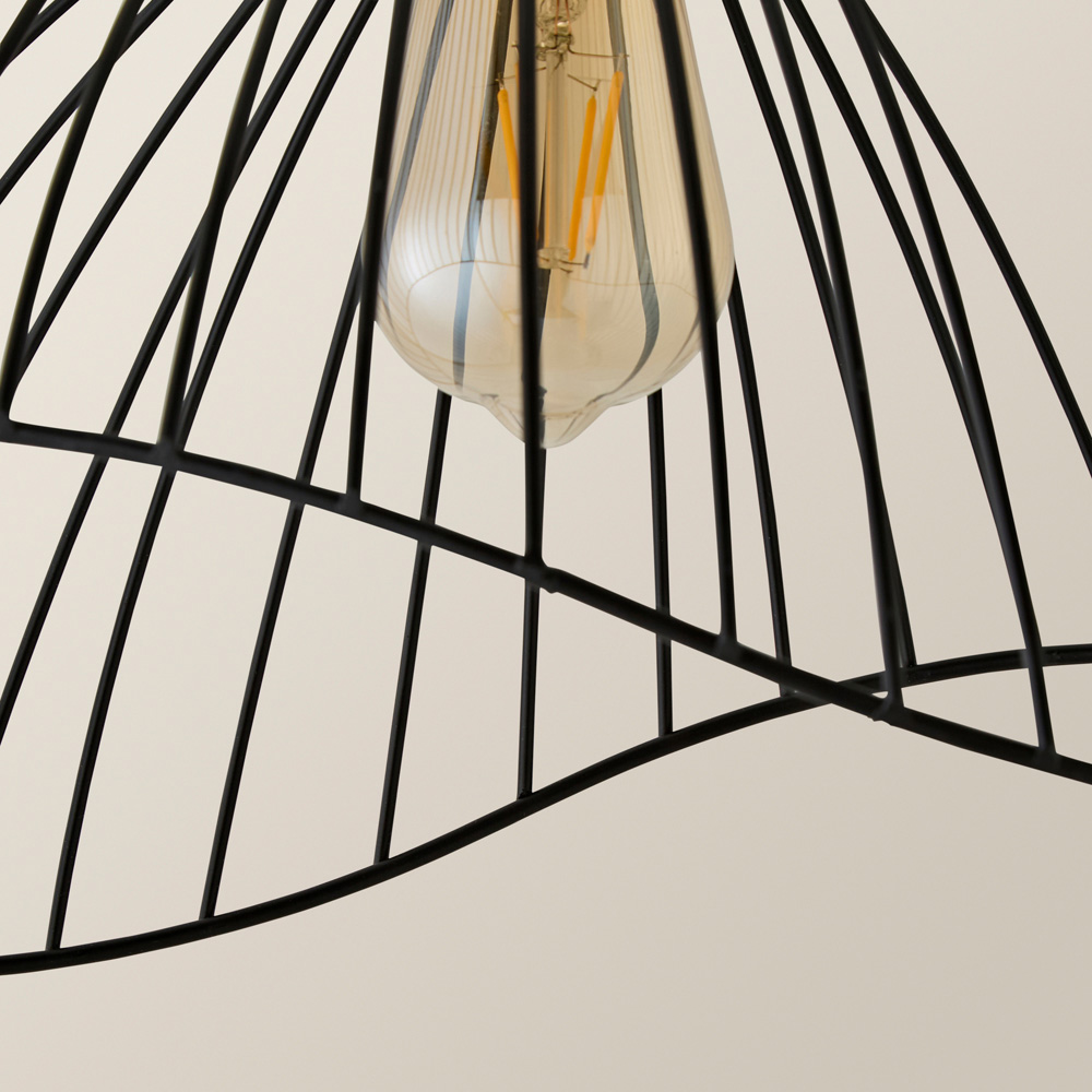 ValueLights Covelas Black Wavy Wire Pendant Shade Image 3