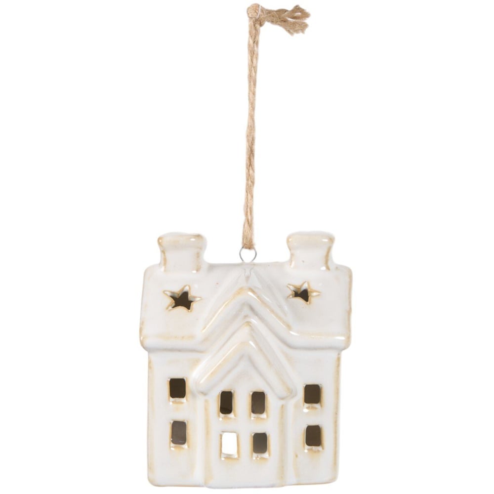 Reactive Glaze LED House Hanging Decoration Image 2