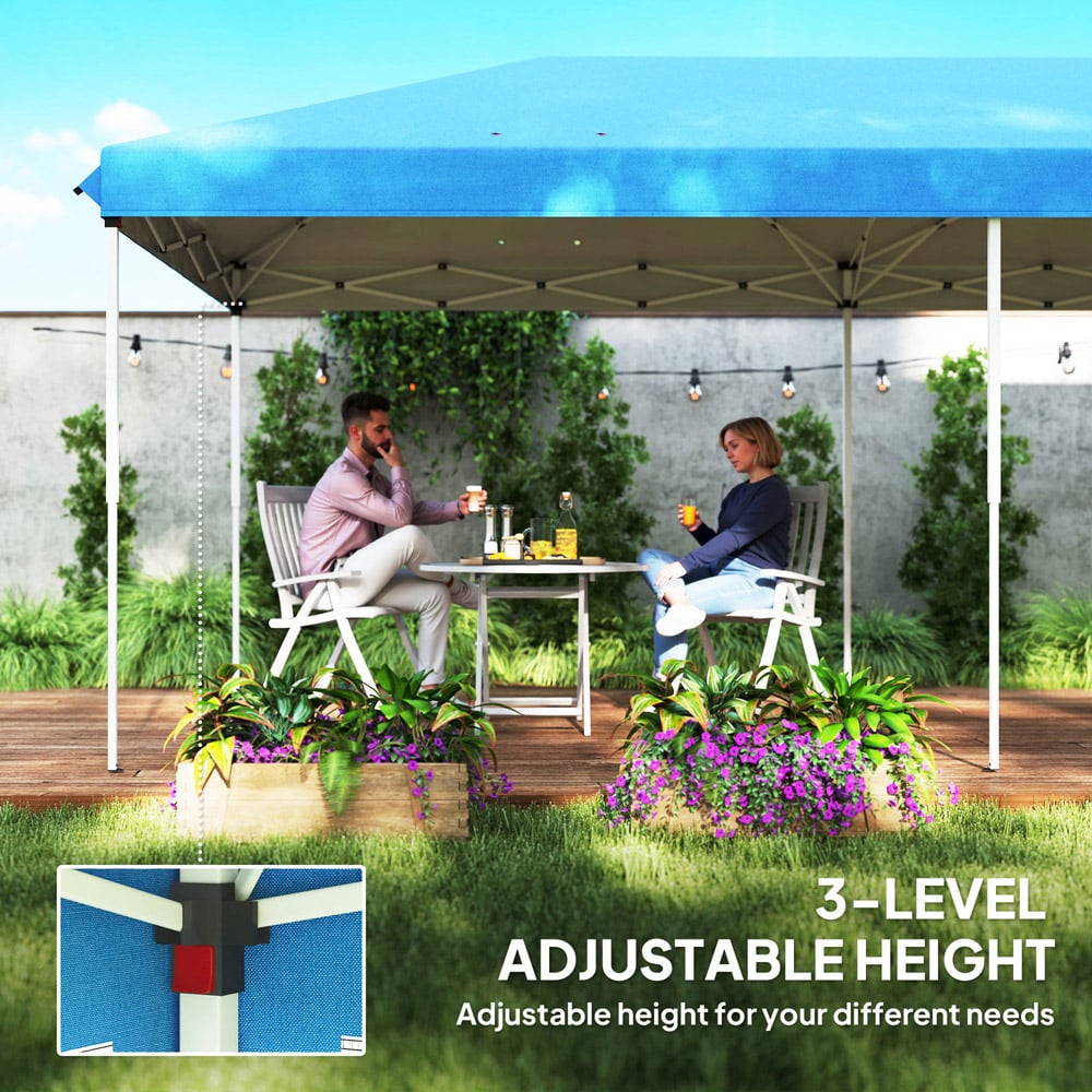 Outsunny 6 x 3m Blue Canopy Tent with 6 Removable Sidewalls Image 6