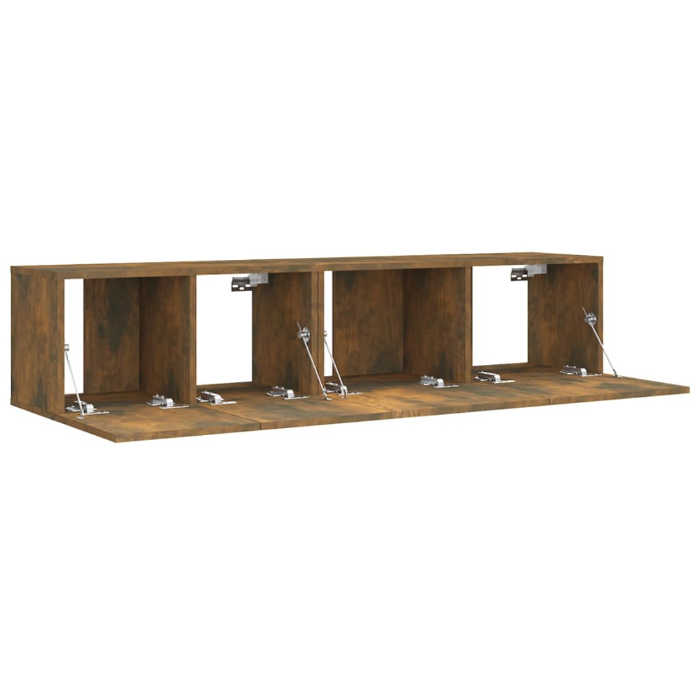vidaXL 2 Door Smoked Oak Wall Mounted TV Cabinet Set of 2 Image 4