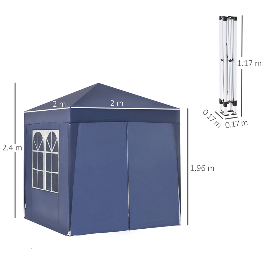 Outsunny 2 x 2m Blue Marquee Gazebo Party Tent Image 6